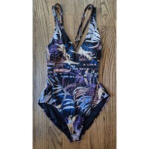 LA BLANCA Slimming Ruched One-piece Swimsuit Bathingsuit Women's Size 12